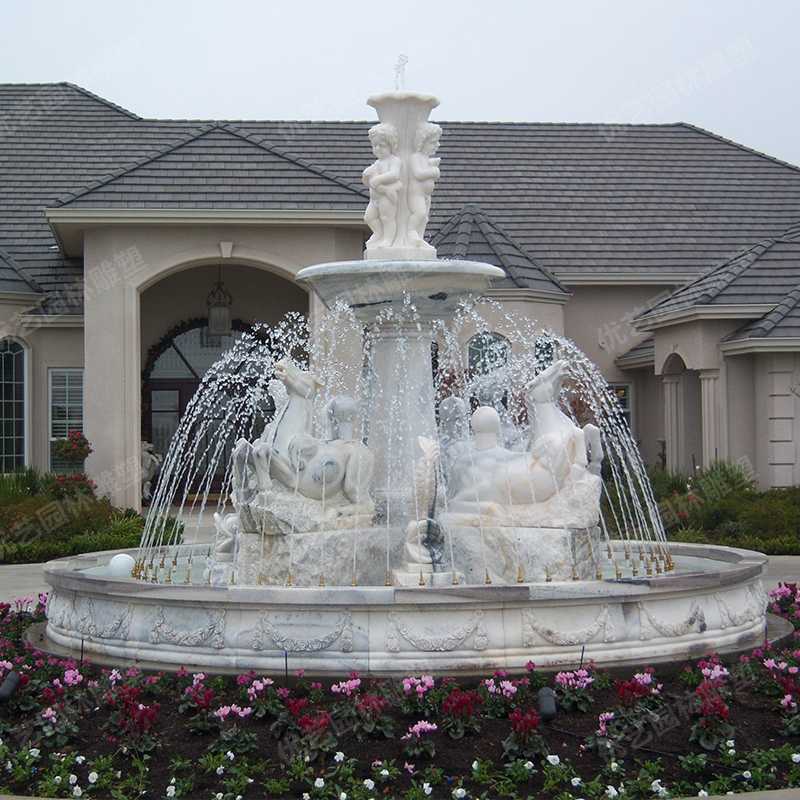 石雕噴泉，大理石噴泉，人物石雕噴泉