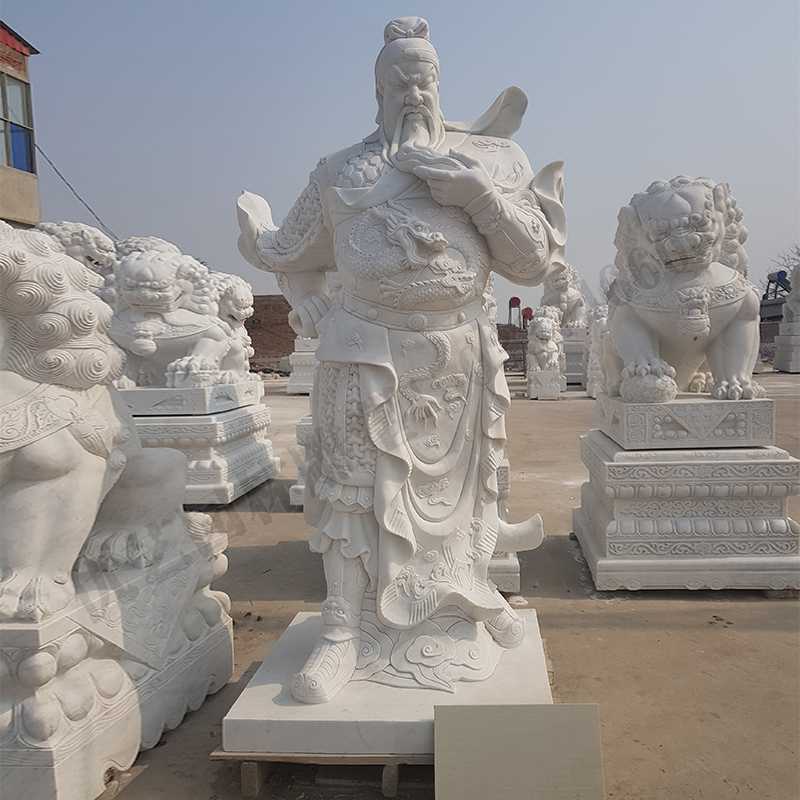 漢白玉關(guān)公像，大理石關(guān)公像，石雕關(guān)公雕像，石材關(guān)公像