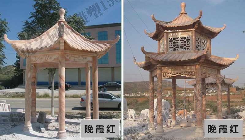 中式大理石涼亭，石雕涼亭廠家，石雕景觀涼亭定制